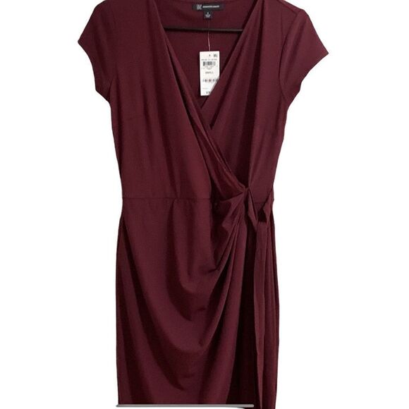 NWT INC International Concepts Burgundy Wrap Dress - Picture 4 of 11